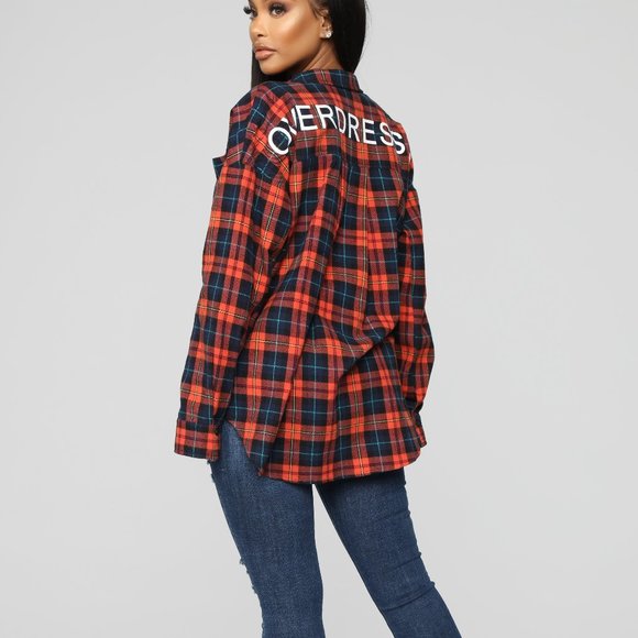 Fashion Nova Tops - Overdress To Impress Top - Orange/Combo S